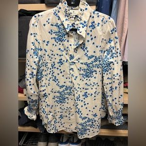 Ivory Tuckernuck top with bluebell pattern